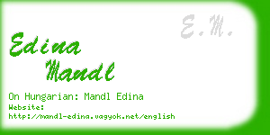 edina mandl business card